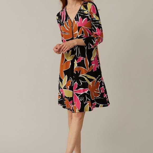 Floral Zip Dress by JOSEPH RIBKOFF